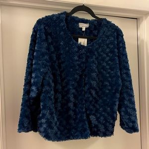 Robbie Bee faux fur Navy Blue Bolero jacket
